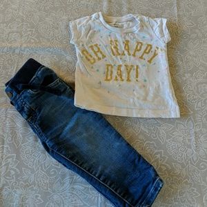 Baby Gap 6-12 mo jeans and 12 mo carters tshirt